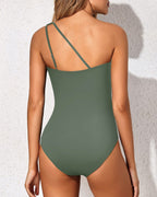 Ocevara - One Shoulder One Piece Swimsuit for Women Tummy Control Bathing Suits