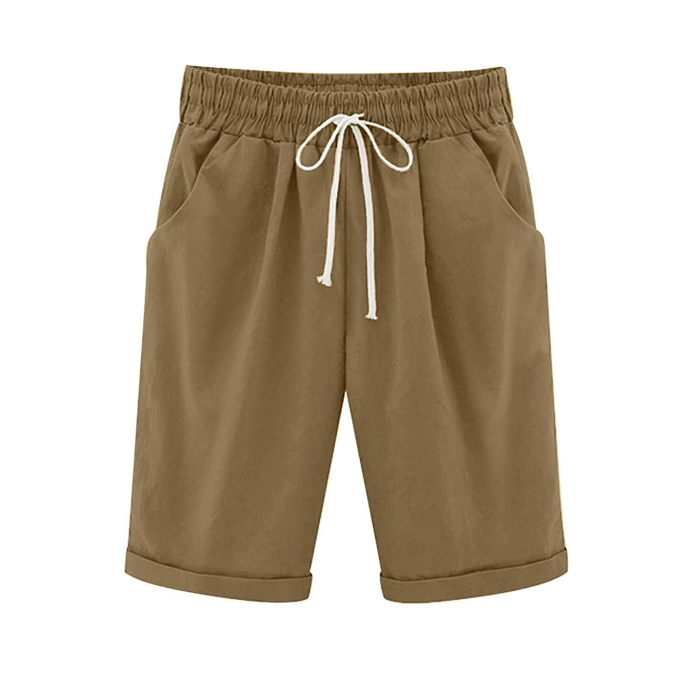 Ocevara Ocevara - Women's Elastic Waist Knee Length Casual Cotton Bermuda Shorts with Drawstring - image 19
