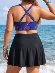 Lace Bikini Top With Skirted Bottom