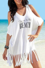 Ocevara Ocevara - Tassel Letters Print Cover Up - image 1
