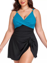 Plus Size Ruched One-Piece Swim Dress