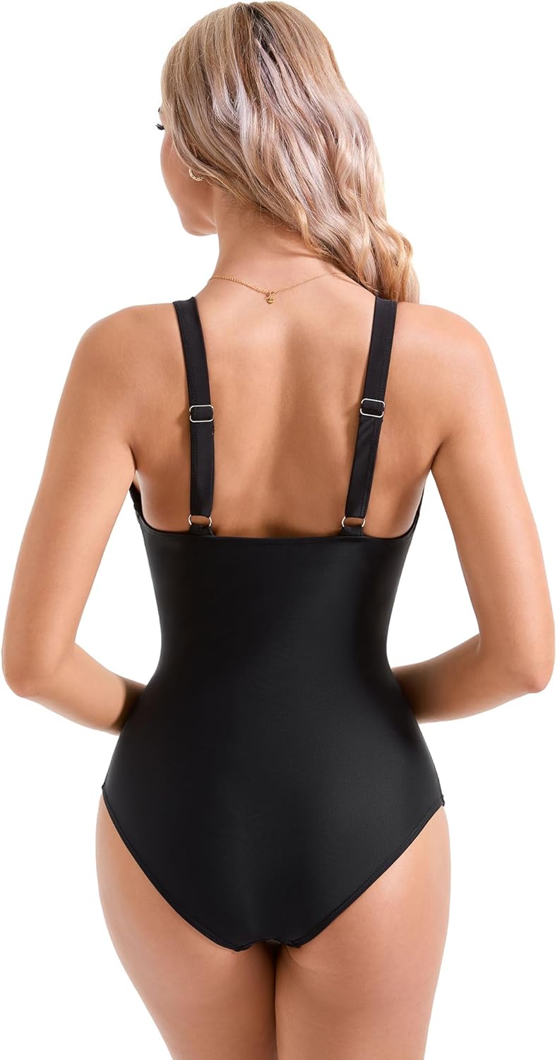 Ocevara Ocevara - Women Sexy Mesh Tummy Control Swimsuit Push Up High Waisted Bathing Suit - image 8