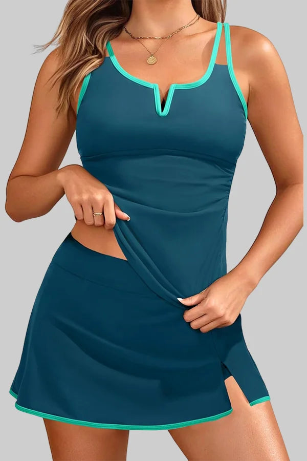 Two Piece Bathing Suits with Pockets Tummy Control V-Wire Swimwear Main image