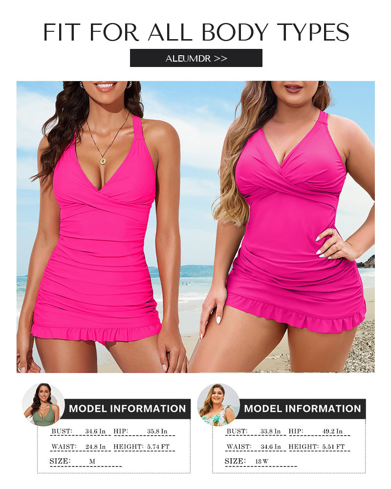 Ocevara Ocevara - Deep V Cross-Back Ruched One-Piece Swimsuit - image 6