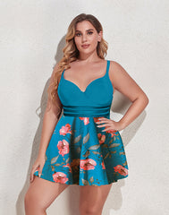 Ocevara Multicolor Camisole Plus Size Swimdress Tankini Swimsuit - image 1