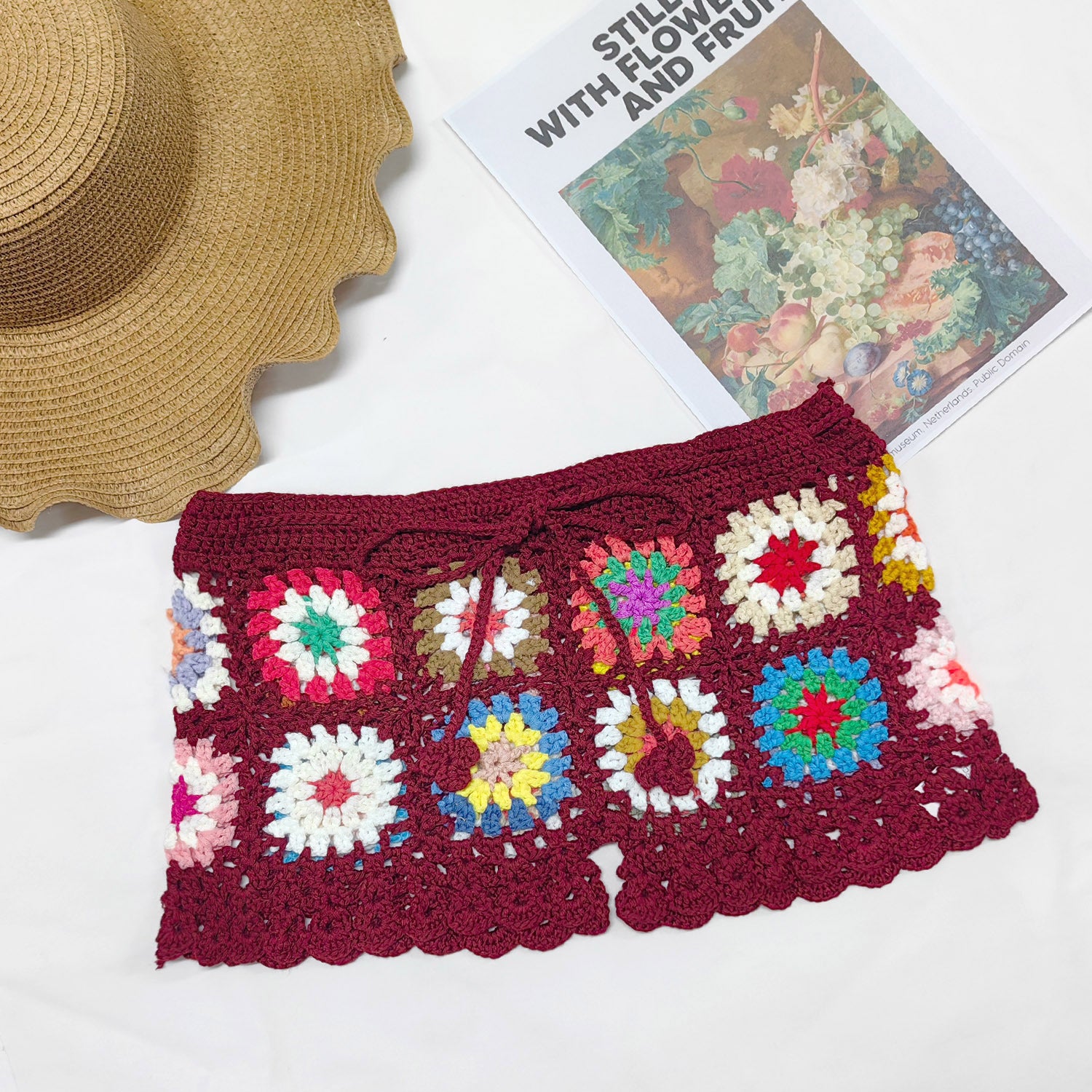 Crochet Granny Square Beach Shorts