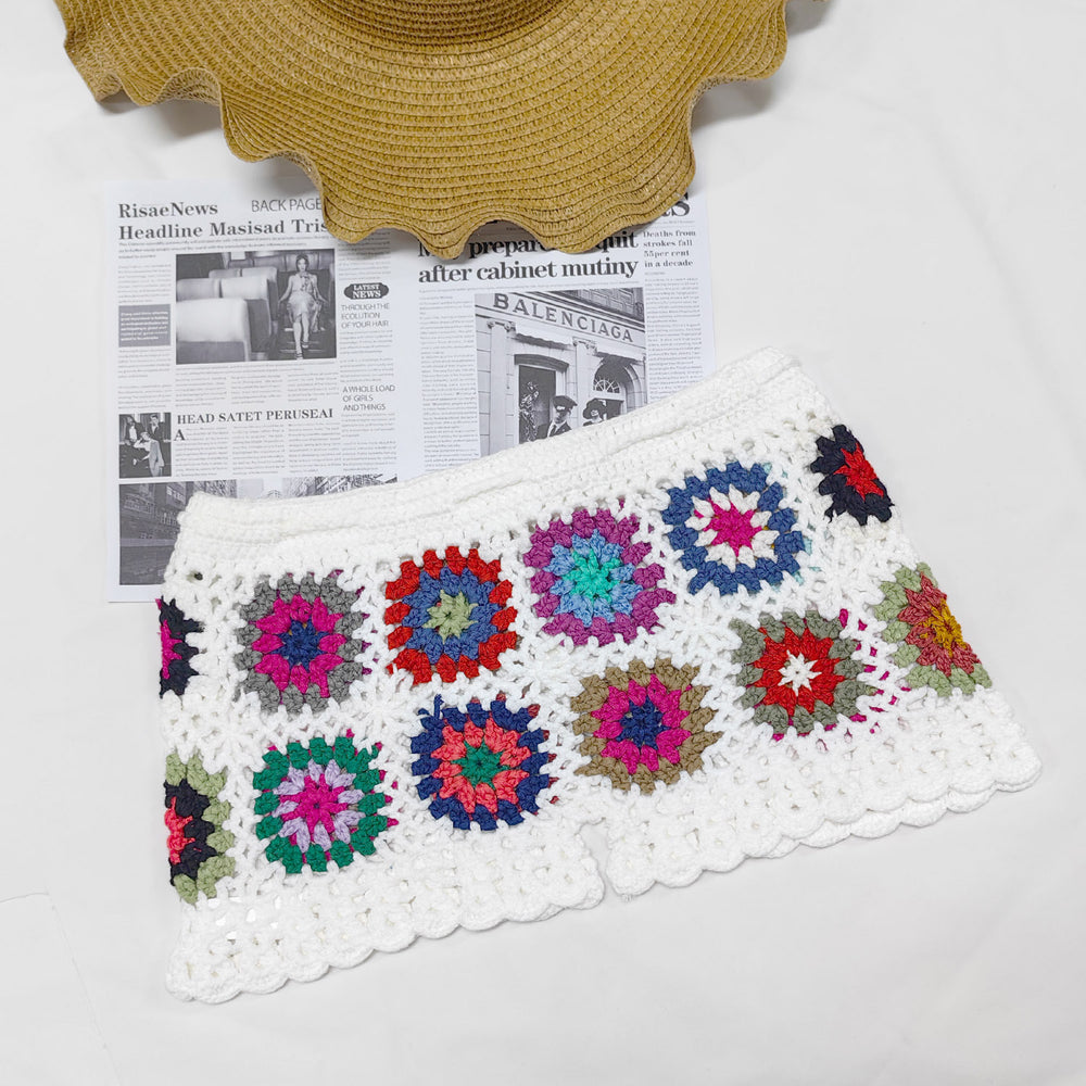 Crochet Granny Square Beach Shorts