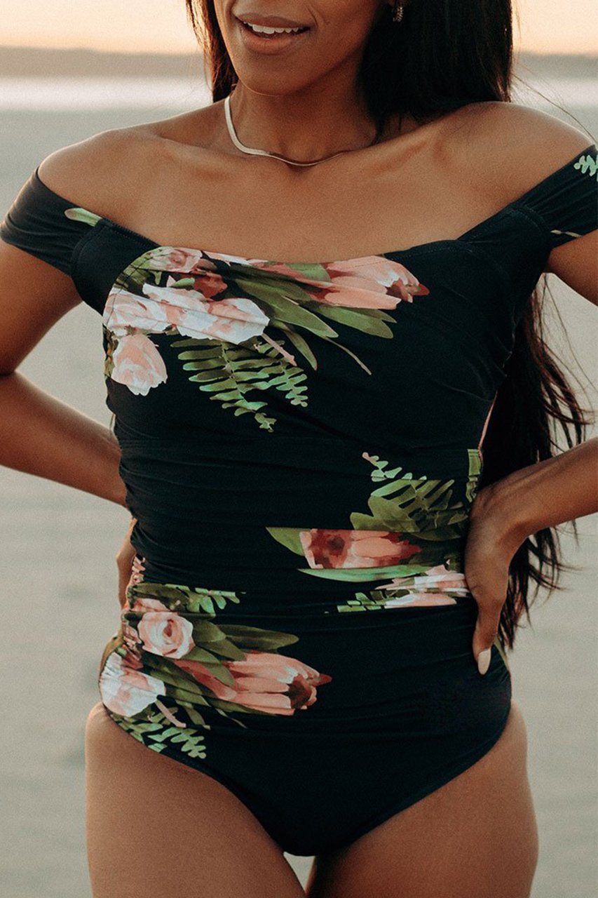 The Floral Off Shoulder One Piece Swimsuit Main image