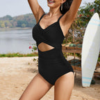 Ocevara - Women's One Piece Swimsuits Tummy Control Cutout High Waisted Bathing Suit Wrap Tie Back