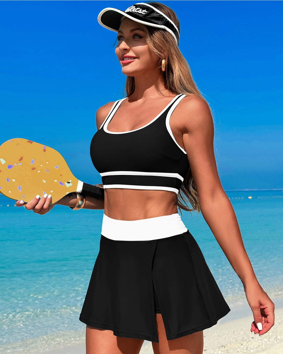 Ocevara Ocevara - High Waisted Bikini Sets Tummy Control Swim Skirt Two Piece Swim Suit Tummy Control - image 3