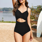 Ocevara - Women's One Piece Swimsuits Tummy Control Cutout High Waisted Bathing Suit Wrap Tie Back