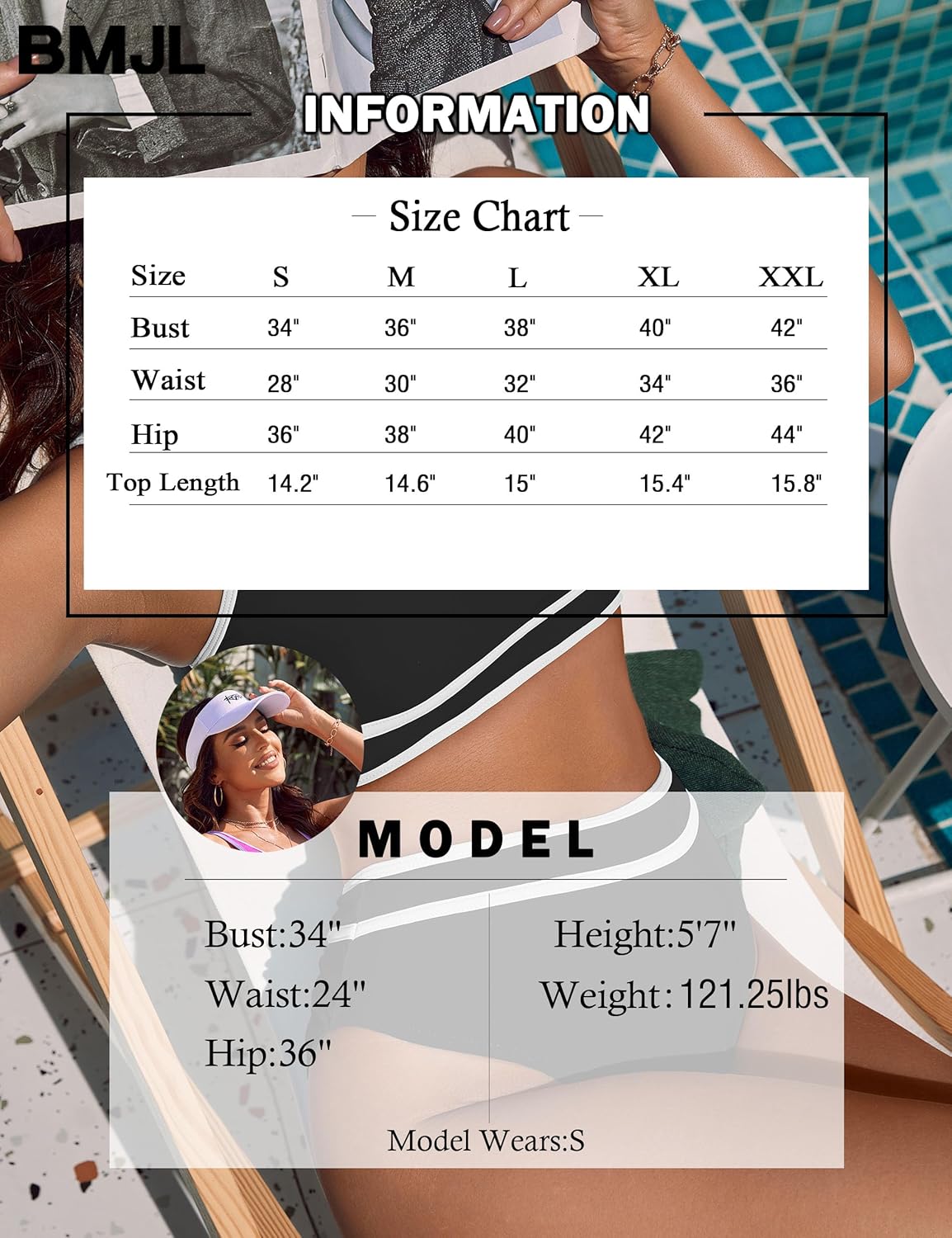Ocevara Ocevara - Women's High Waisted Bikini Sets Sporty Two Piece Swimsuits Color Block Cheeky High - image 6