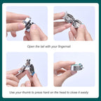 German Professional Stainless Steel Mini Nail Clippers, Ultra Sharp and Sturdy Fingernail and Toenail Clippers, Foldable Portable Nail Clippers with Owl Patterns