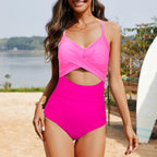 Ocevara - Women's One Piece Swimsuits Tummy Control Cutout High Waisted Bathing Suit Wrap Tie Back