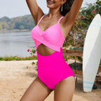 Ocevara - Women's One Piece Swimsuits Tummy Control Cutout High Waisted Bathing Suit Wrap Tie Back