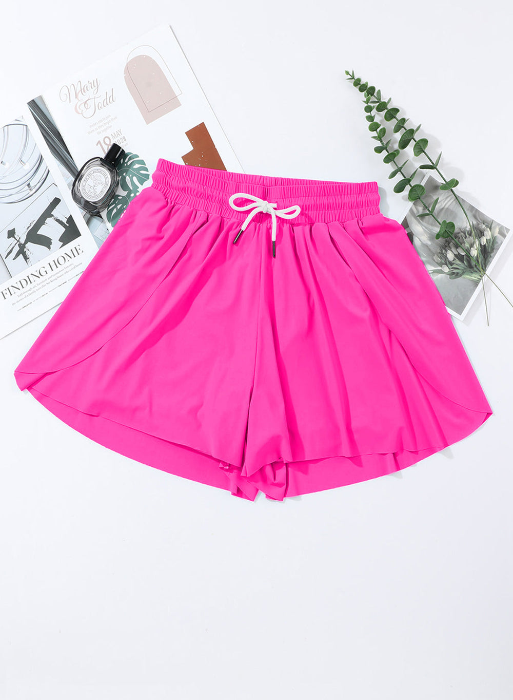 Ocevara Ocevara - Pink Solid Color Simple Versatile High Waist Swim Short - image 12