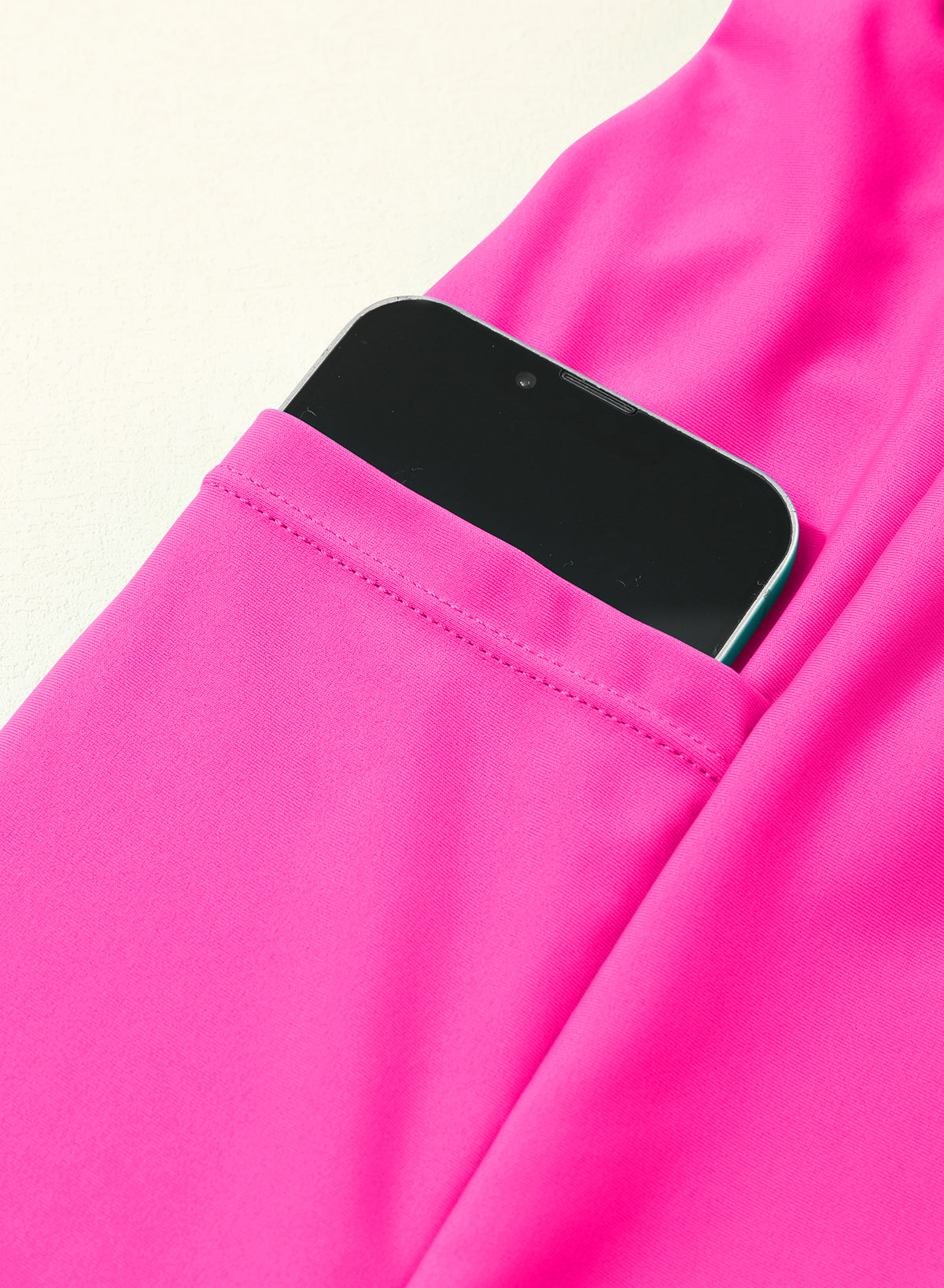 Ocevara Ocevara - Pink Solid Color Simple Versatile High Waist Swim Short - image 13