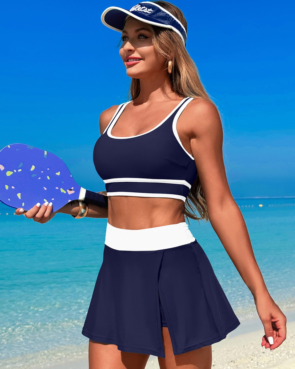 Ocevara Ocevara - High Waisted Bikini Sets Tummy Control Swim Skirt Two Piece Swim Suit Tummy Control - image 12