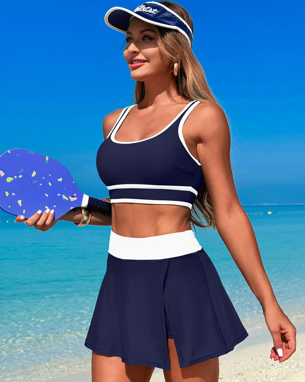 Ocevara Ocevara - High Waisted Bikini Sets Tummy Control Swim Skirt Two Piece Swim Suit Tummy Control - image 12