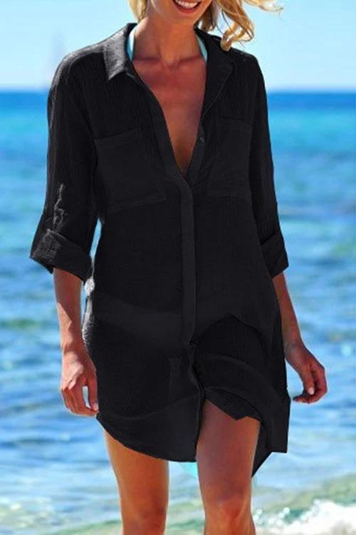 Ocevara Ocevara - Pocket Long Sleeve Cover Up - image 2