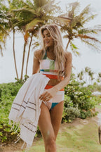 Ocevara - Multi-Colored Pixel Color block Bikini