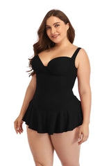 Ocevara Black Sweetheart Neckline Underwire Skirt One-Piece Swimsuit - image 3