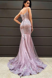 Mermaid Lace Applique V Neck Evening Prom Dress Sweet 16 Prom Dress OK1084