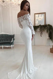 Mermaid Off the Shoulder Long Sleeves Lace Top Wedding Dress OK1077
