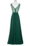 Chiffon Beaded Green V-back Long Formal Mother Of Bridal Dress K748