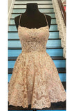 Short Lace Prom Dress A Line Cute Homecoming Dress Graduation Dress OK1596