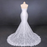 Mermaid Spaghetti Straps Lace Wedding Dresses, Fashion Long Bridal Dresses OKQ17