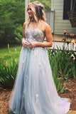 Sweetheart Tulle Long Prom Dress with Appliques Popular Evening Dress Fashion Formal Dress OK1103