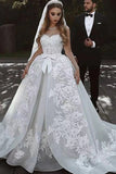 A-line Sweetheart Wedding Dresses, Luxury Lace Ball Bridal Gonws OK1985