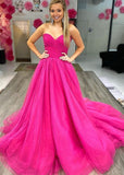 Strapless A Line Tulle Long Prom Dress Sweetheart Evening Dress Formal Dress OK1268