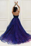 Short Front Long Back Halter Beading Open Back Prom Dress K713