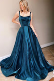 A-Line Spaghetti Straps Long Prom Dress Formal Evening Dress OK1197