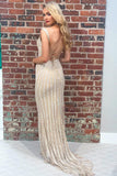 Sexy Mermaid Beading Long Prom Dresses with Criss Back OKK84