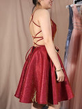 Burgundy Short Homecoming Dress with Pockets Short Prom Dress A-line Graduation Dress OKY47