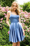 Simple A Line Homecoming Dress Short Prom Dress Back to School Party Gowns OK1484