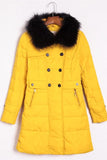 Yellow Comfy Winter Clothes Long Style Women's Down Jacket D7
