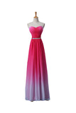 Gradient Ombre Chiffon Long Beaded Prom Dresses ED0669