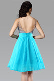 Chiffon V-neck Backless Homecoming Dress Short Prom Dress ED0831