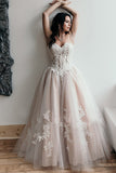 Beautiful Sweetheart A Line Appliques Long Prom Dress Sexy Evening Dress OKG16