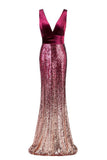 Mermaid Sequins Elegant Long Prom Dress Formal Evening Dress XU90802