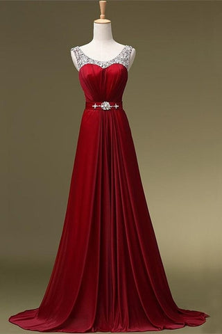 Beading Long High Low A-line Charming Prom Dresses K106