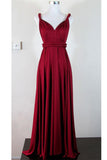 V-neck Simple Cheap Long High Low Charming Prom Dresses K109