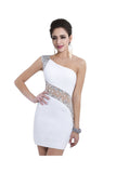 Elegant White Beading Short Simple Handmade Homecoming Dresses K134