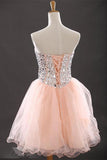 Lovely Lace Up Beaded Short Handmade Homecoming Dress For Teens K226