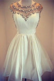 Ivory Beading Short Handmade Formal Homecoming Dress For Teens K251