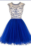 Sparkle Charming Royal Blue Beading Pretty Homecoming Dress K377